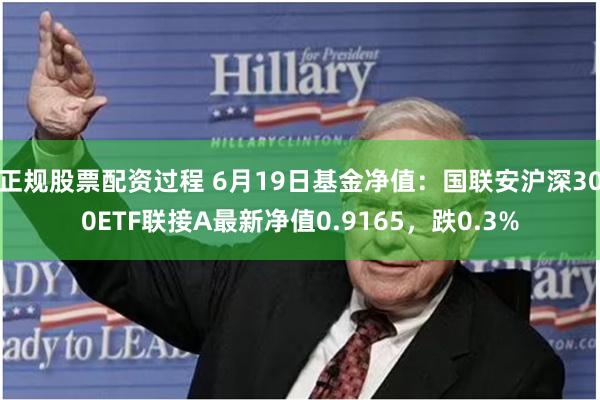 正规股票配资过程 6月19日基金净值：国联安沪深300ETF联接A最新净值0.9165，跌0.3%